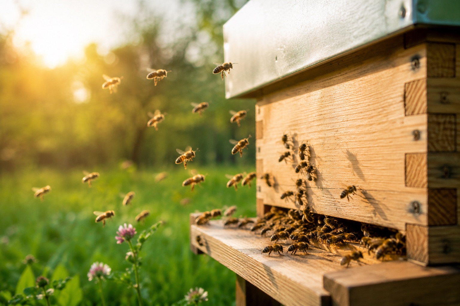 Bienen am Flugloch