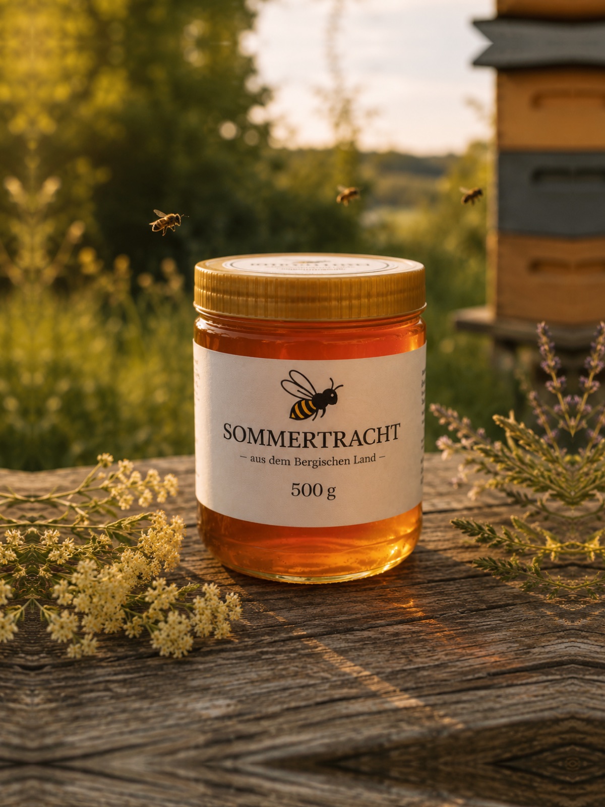 Glas Sommertrachthonig mit Wildblüten